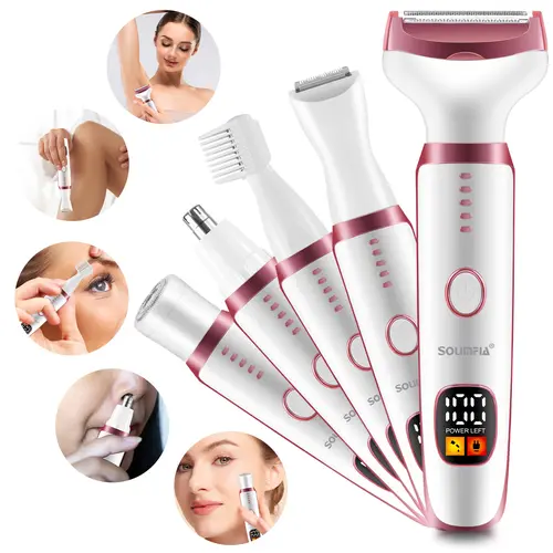 5 in 1 Body Hair Trimmer, Multifunctional Trimmer, Body Hair Trimming, Rechargeable Cordless Trimmers, Electric Shaver for Arms, Legs, Underarms & Body, Portable Bikini Trimmer Women's Hair Removal Tools, Wireless Trimmer