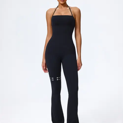 Women's Casual Sleeveless Yoga Jumpsuit, Stretchy Sports Jumpsuit, Soft Nylon Elastane Fabric No Padding Jumpsuit for Daily Wear, Outdoor Training, Gym Workouts, Stretch Jumpsuit