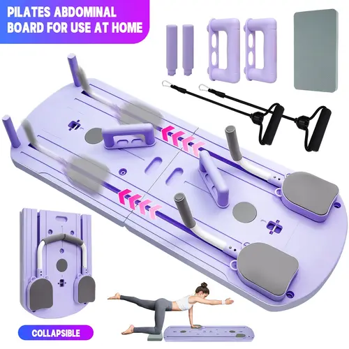 Summerwins 8-in-1 Multi-Functional Foldable Pilates Board - Anti Slip with 24 Non-Slip Feet, Home Gym Accessories, Small-Space Fit, Space-Saving Compact Fold, Bedroom-Ready Core Training, Fitness Equipment