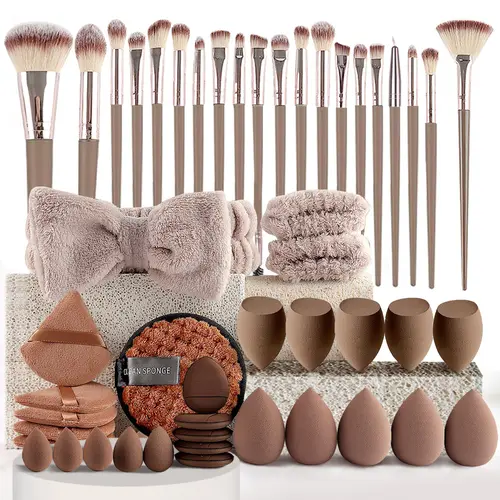 Makeup Brushes 49pcs Makeup Kit, Multi-functional Makeup Tool Set with Makeup Brush Foundation Brush Make up Brushes Set (Champagne),back to school