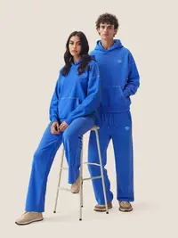 AELFRIC EDEN Cloud Classic Men's 2-Piece Basic Loose Pants Set - Oversized Hoodie & Essential Sweatpants, Lounge Tracksuit, Women-Compatible Unisex Set