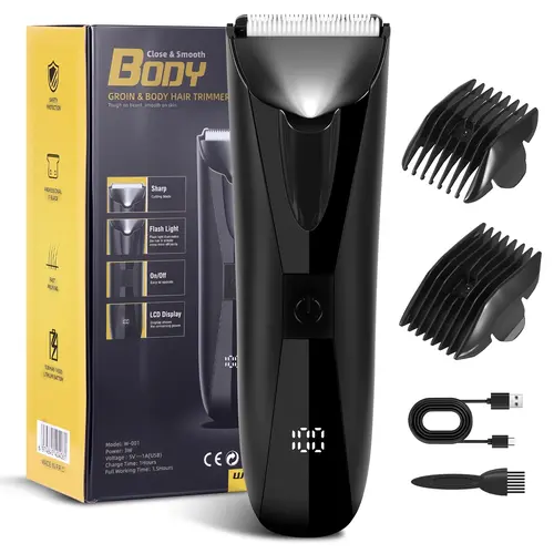 Manscape Groin & Body Hair Trimmer for Men, Electric Pubic Trimmer Shaver, Intimate Pubic Trimmer, Body Hair Trimming, High Quality Trimmer, Manscape Kit with Ceramic Blade Head, Waterproof Wet/Dry Shaver
