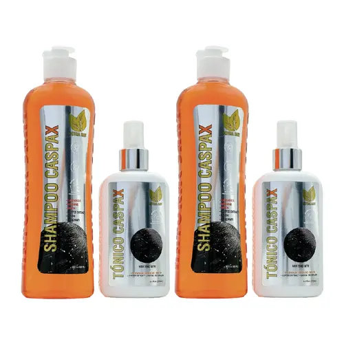 Natural Sant - 2x1 Caspax Bundle | 2x1 Shampoos and tonic for dandruff support 16 FlOz + 8.4 FlOz | Dandruff and scalp care