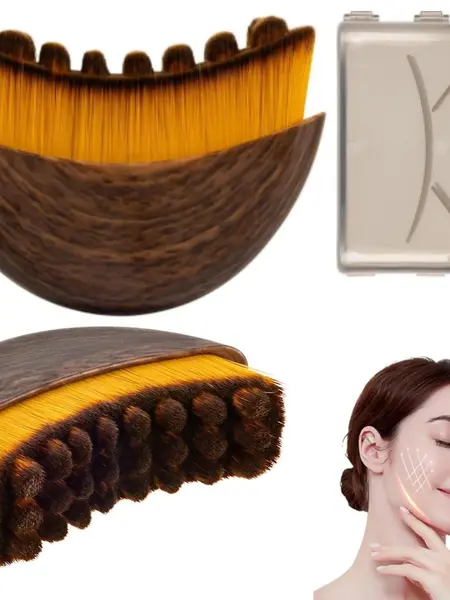 2PCS Face Lymphatic Contour Brush for Jawline & Chin Sculpting Dry Brushing Massager for Lymphatic Drainage & Facial Fatigue Relief Ergonomically Designed to Fit The Skin Precisely 1PCS Beauty Roller Daily