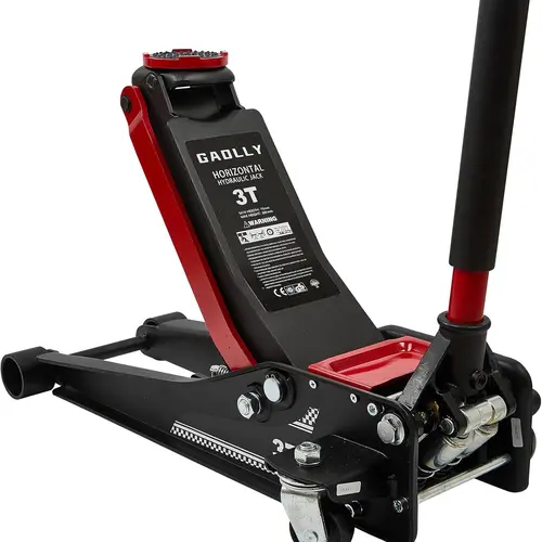 3 Ton Low Profile Racing Floor Jack Heavy Duty - GS Certified Safety Descent, Dual Piston Quick Lift Pump, 3.35 to 19.69 Inch Lifting Range Automotive Vehicle Tool Car Repair Tool Pneumatic Jack