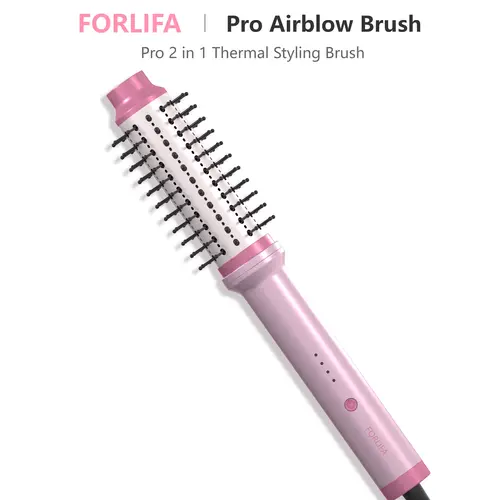 FORLIFA-Pro Blowout Boost Negative Ion Thermal Brush Styler - 2-in-1 Multifunctional Blowout Hair Tool with AirBlow Tech, Straightening Comb, 300℉-420℉ Temp, 1.2B Ions, Smooth Frizz Control, Triple Protection, Anti-Tangle, 120-240V Universal