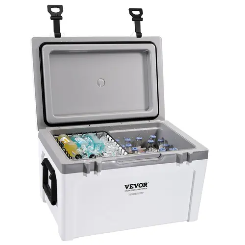 【toolupgrade】VEVOR Lightweight Hard PP Insulated Cooler Bag, 52 Qt Capacity - 50-Can Hold, 2.5In Foam Seal Ice Retention, Heavy Duty Handle for Camping, Beach, Travel
