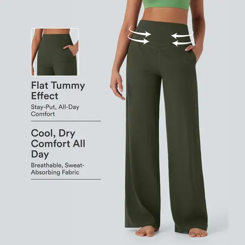 Halara UltraSculpt High Waisted Tummy Control Straight Leg Yoga Pants with Pockets #BackToSchool