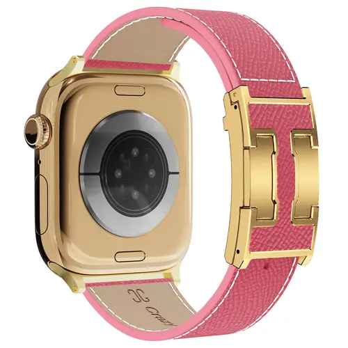 CrazyGrass Luxury Fade-Resist Leather Watch Band, Adjustable Wearable with Secure Mag Clasp, Compatible with 38mm-49mm Smartwatches, Women’s Fashionable Smartwatch Accessory [WATCH NOT INCLUDED]