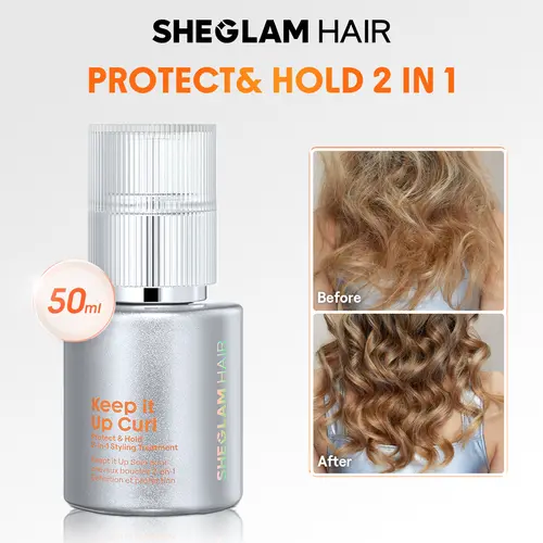 SHEGLAM HAIR Keep It Up Curl Protect & Hold 2-In-1 Styling Treatment | Styling Cream | Lightweight Textures | Quick Absorption | Eliminates Frizz | Rose Doux | Hair Styling #leave in conditioner #curly hair products #hair care