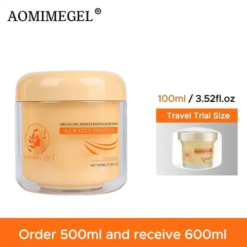 Aomimegel Collagen Hair Care Deep Repair Conditioning Serum with Argan Oil for All Hair Types – 500ml + Free 100ml Sample  ourishing Conditioner