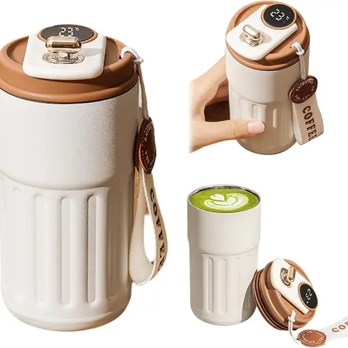 420ml Classic 316 Stainless Steel Travel Mug - LED Temperature Display, Insulated BPA-Free Casual Flask, Cold-Keeping Kitchenware Drinkware for Camping, Valentine's Day Gifts, Anyone Seeking a Reliable and Versatile Travel Companion
