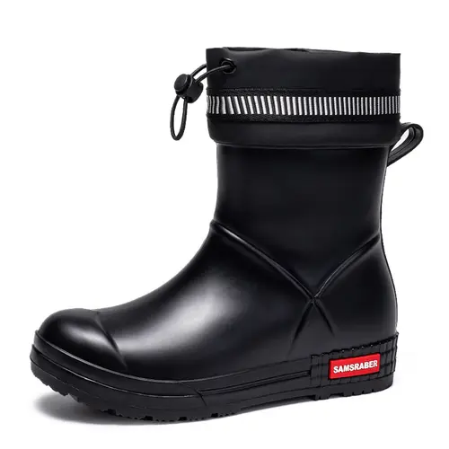 Men's & Women's High-Quality Anti-Slip Rain Boots with Cuff, Non Slip Boots, Round Toe Boots, Waterproof Kitchen Shoes, Garden Shoes, Motorcycle Boots, Fishing Shoes, General Boot