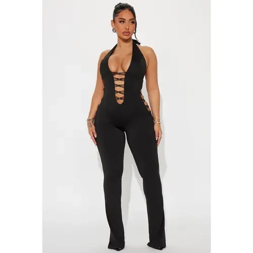 London Cut Out Jumpsuit - Black