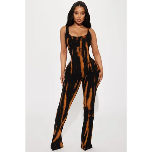 You Remind Me Of Tie Dye Jumpsuit - Black/combo