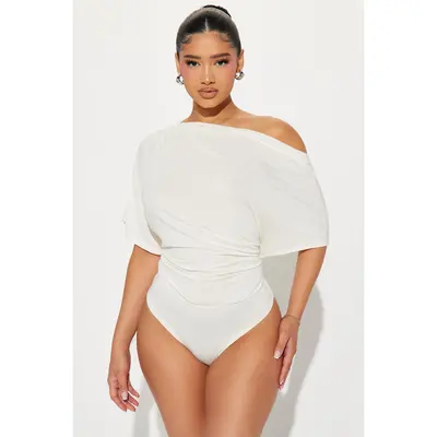 Flatter Me Off Shoulder Bodysuit - Ivory