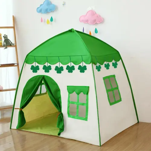Flower House Design Play Tent, Indoor Outdoor Playroom Game House, Foldable Outdoor Toy Tent, Fun Playhouse for Kids, Birthday Gift