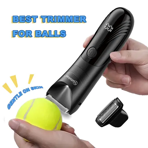 Manscape Groin & Body Hair Trimmer for Men, Electric 2-in-1 Pubic & Body Hair Shaver, Portable Rechargeable Grooming Kit for Legs, Arms & Chest, Body Hair Trimming