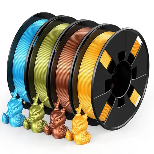 ENTINA PLA 3D Printing Filament, 1.75mm, 4x200g Mini Spool Bundle (Sky Blue, Bronze, Red Copper, Gold), ±0.02mm Dimensional Accuracy, Filament 3D Printing Supplies, Not Compatible with 1kg AMS/Multi-Color Systems, Dimensional Accuracy +/- 0.02Mm