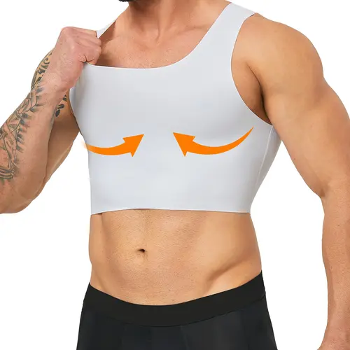 1/2 Pack Unisex Stretchy Classic Fitness, Breathable Seamless Compression Chest Binder, Invisible Slimming Tank Top, Shaping Tops, Ideal for Gynecomastia and Transgender People, Compression Top