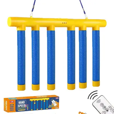 Reflex Challenge Game Toy - Family Fun Hand-Eye Coordination Training Toy with 3 Adjustable Speed Settings, Upgraded Remote Control and Catching Sticks, Family Fun Game, Toys