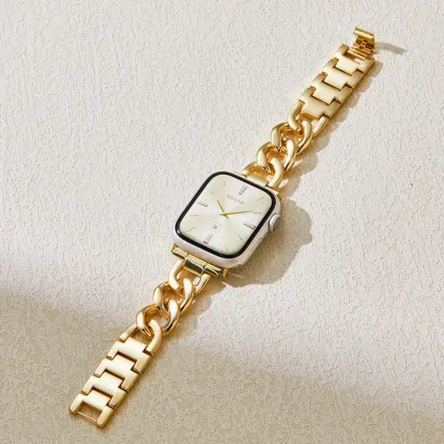 MISSAIR Luxury 14k Gold Plated Chain Bracelet Band Compatible with Apple Watch Series 11-1, SE, Ultra – Adjustable Strap for Women, Fits 38-49mm, Watch Straps, Wearable