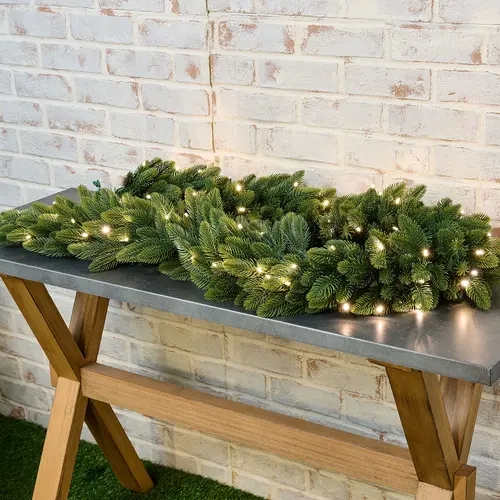 QVC Bethlehem Lights Grand Radiance 6' Lighted Garland - 3-in-1 LEDs Holiday LED Decoration