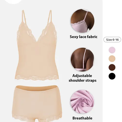 Sexy Lace Deep V Wireless Bra Set, Fashionable Adjustable Spaghetti Strap Top, Comfortable Breathable Undergarment, Stylish Women's Lingerie Underwear, Casual, Underwear Sets, Matching, Piece