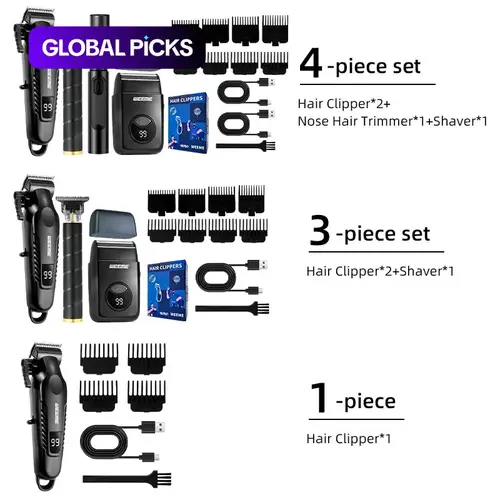 Weeme Electric Razor for Men, Professional Trimmer with USB Charging, USB Rechargeable Clipper, T-Shaped Blade, Beard & Nose Hair Removal, Holiday Gift #GLOBAL PICKS
