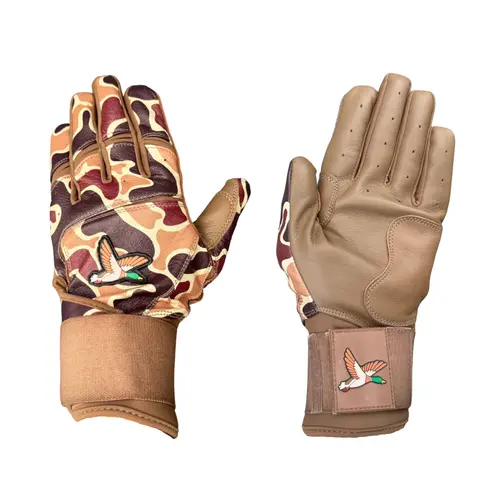 Duck Hunter Camo Baseball Batting Gloves - High-Quality Sports Gloves with Unique Design for Baseball Enthusiasts