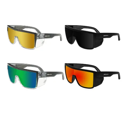 BUNDLE OF 4 BUZZ BOMB NON-POLARIZED Z87+ (Smoke, Green Mirror Crystal, Fire Red Mirror, Gold Mirror Crystal)