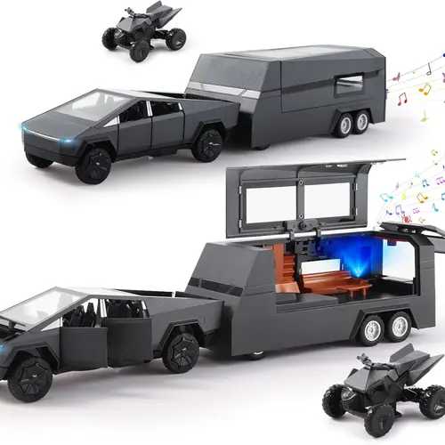 1/32 Alloy Metal Diecast Collectible Toy Trucks - Pull Back, Lights & Sounds, Panoramic Sunroof, Boy Gifts for Ages 3+, Car Ornaments