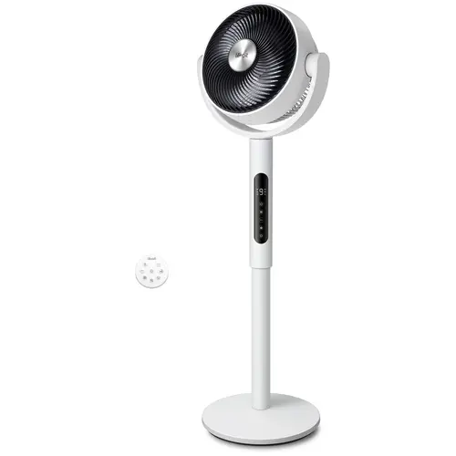 Levoit Corebreeze R432 Multifunctional Cooling Fan - Standing Oscillating Rotating Body Fan, 82ft Air Circulator, Remote Controlled, 20dB Silent Operation, DC Motor, 9 Speeds, Sensor, Timer, Pedestal & Tabletop Modes,dorm essentials,