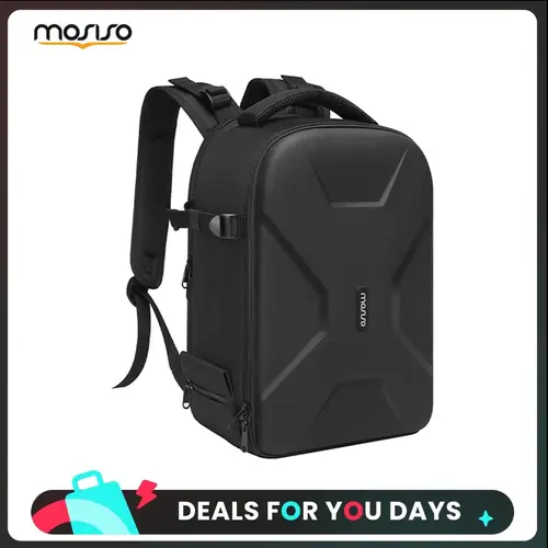 MOSISO 13in Waterproof Advanced Backpack with Tripod Holder, Laptop Compartment & Storage for Travel Hiking, Compatible with Canon Nikon Sony DSLR/SLR/Mirrorless Devices & Smartphones, Camera Accessories