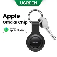UGREEN 2-Pack FineTrack Smart Finder - Find My Network Compatible (iOS Only) Key Tracker, Anti-Lost Wireless Item Locator with Replaceable Battery (Black) for Luggage, Backpack