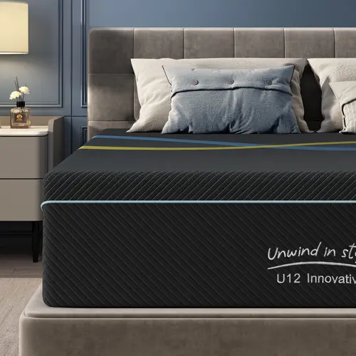 Nicole Selection Gel Memory Foam Mattress - 10/12/14 Inch, Twin/Full/Queen/King Size Bamboo Charcoal & Green Tea Infused, Pressure Relief & Spinal Support, Breathable Knit Cover, Non-Slip Bottom, CertiPUR-US Certified (Twin/Full/Queen/King), U12A, Queen S