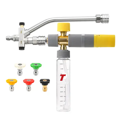 Tool Daily Ultimate Car Wash Foam Cannon with Dual Connector, Car Wash Sprayer With 5 Nozzle Tips, 1/4 Inch Quick Connect Car Wash Accessory, Portable & Practical for Efficient Cleaning, Car Wash Equipment,  Car Wash Set, DealsForYouDays,car accessories