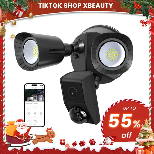 (Not Wireless)Floodlight Camera, Motion Sensor Outdoor Lights, 1650LM LED, 2K HD Outdoor Security Camera, Two-Way Audio,120° Wide View, Waterproof, 110dB Siren, Cloud & Local Storage, HD Night Vision summerwins