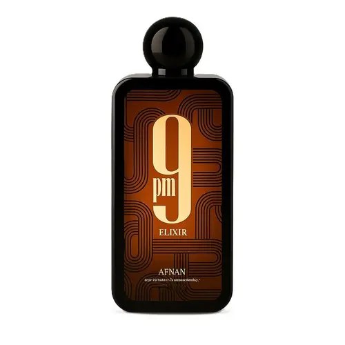 AFNAN 9 PM Elixir Extrait de Parfum, 3.4 Oz Unisex Spicy Amber Leather Fragrances for Men & Women