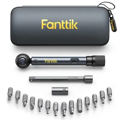 【DealsForYouDays】Fanttik WB10 Nova 1/4 Inch Drive Click Mini Torque Wrench Set, 2-10 Nm, 14 Bits Dual-Direction Adjustable 72-Tooth Bike Torque Wrench, Ratchet Wrench, Multifunctional Wrench Set, SummerWins