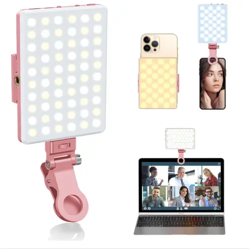 Portable Selfie Light Kit, 1 Count USB Rechargeable LED Clip-on Fill Light for Smartphone, Cellphone, Mobile, iPhone, Android, Tablet, Digital Camera, Vlogging Equipment for Live Streaming, Travel Phone Accessory, Gift for Mums, Clip On Selfie Lights