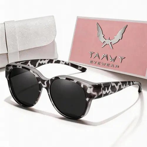 Fit Over Glasses Leopard Pattern Sunglasses for Women & Men, Comfortable Wear Over Glasses for Everyday Style