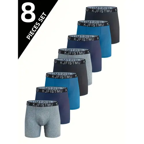 8pcs Of Men'S Solid Color Letter-embellished Waist Boxer Briefs, Soft, Comfortable And Breathable Stretch Briefs, Athleisure Briefs. Menswear Sport Socks Beige Slim Fit Athletic