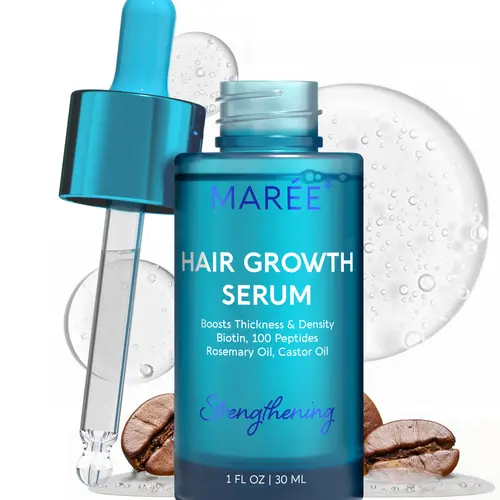 MARÉE Hair Growth Serum – Scalp & Hair Thickening Serum – Caffeine, Peptides & Rosemary Oil – 1 fl oz