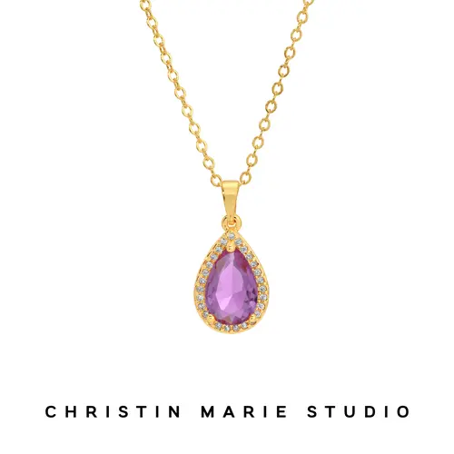 Teardrop Gemstone Necklace
