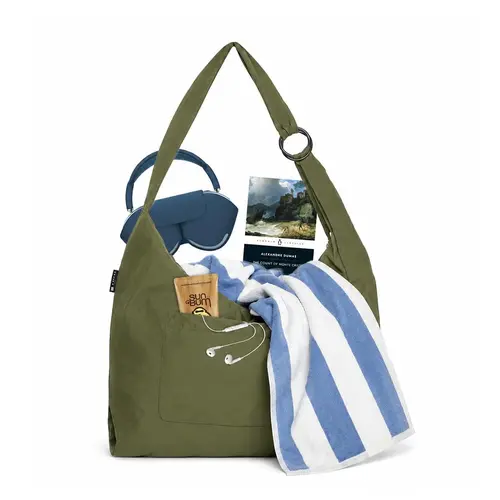 Thread Wallets Women's Large Unstructured Slouchy Shoulder Bag - Crinkle Nylon Tote Satchel with Adjustable Strap, External Pockets, Zip Compartments, Everyday Purse, Handbags for Women, Purse Shoulder Bag