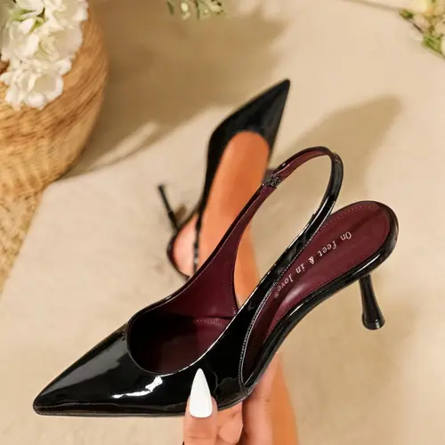 Women's New Fashion Elegant Pointed Toe Stiletto High Heels, Elegant Party Shoes, Bridal Wedding Footwear, Patent Leather Slip on Shoes for Wedding Dresses & All Seasons Wear