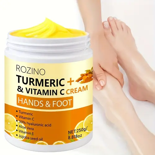ROZINO Turmeric Firming Moisturizer (1.69 oz) - Hydrating Anti-Wrinkle Skin Care Cream for Tightening, Lifting Face, Neck, Hands & Feet, Reducing Fine Lines & Loose Sagging Skin
