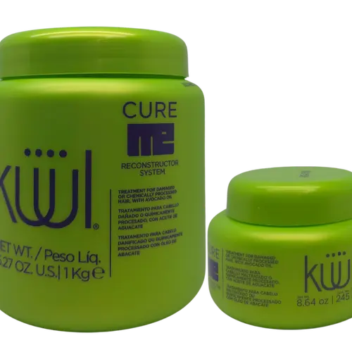 KUUL Cure ME Reconstructor System Deep Conditioner Hair Products - Hydrating Moisturizing Treatment for Dry & Damaged Hair with Avocado Extract, Strengthens Strands & Boosts Youth, 1kg/35.2oz Formula