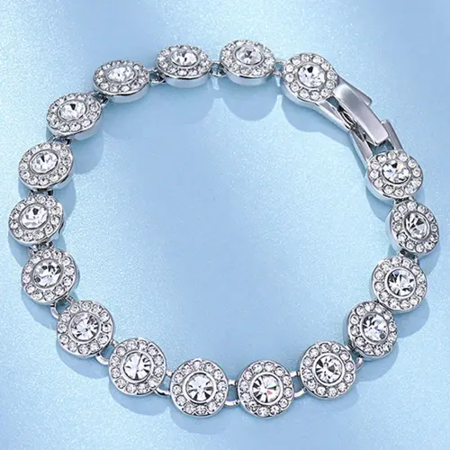 2025 Fashion Jewelry Original New Product Angel Bracelet Shining Tennis Crystal Necklace Women's Luxury Festival Gift, Dainty Crystal Bracelet, Fashionable Bracelet